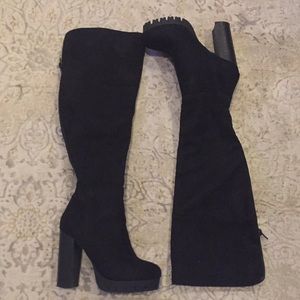 WILD DIVA Black faux suede over the knee boot! 6.5